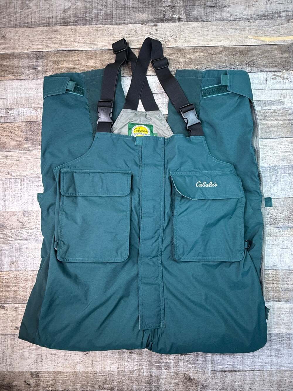 Cabela’s Dry-Plus Bibs Teal Blue Mens Large Waterproof Hunting Overalls Lined